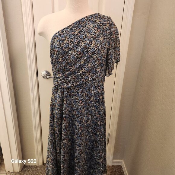 Michael Kors Floral Print One Shoulder Dress. NWT. Size Large - Picture 1 of 15